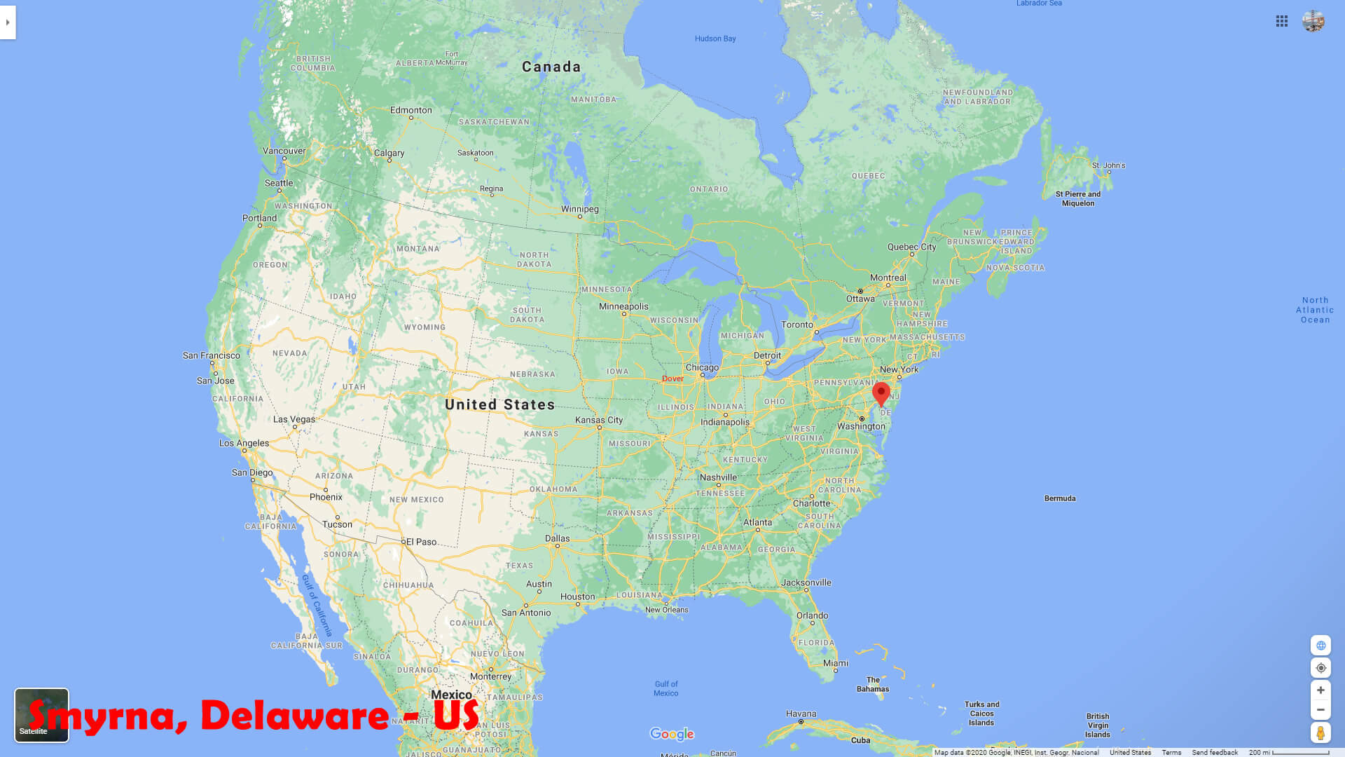 Smyrna Location Map Delaware US